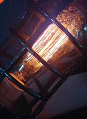 Vintage Steampunk Rocket Table Lamp Flame Night Light for Ba