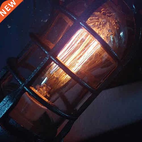 Vintage Steampunk Rocket Table Lamp Flame Night Light for Ba