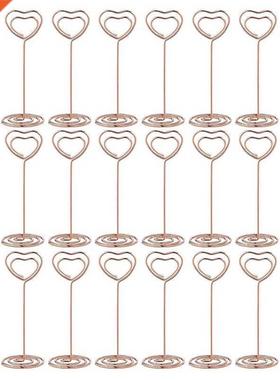 24Pcs Place Card Holders Heart Shape Table Number Stands Tab