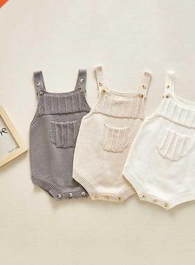 Baby Girl Boy Sleeveless Romper Jumpsuit 0-24M Baby Knitting