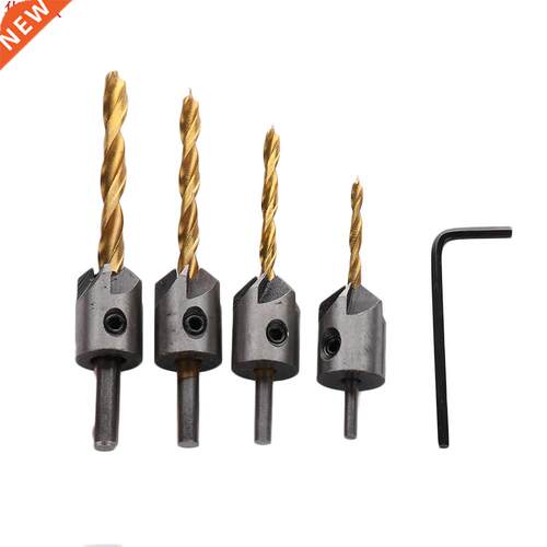 4 pièces 3mm-6mm 5 flûte fraise foret à bois chanfrein al