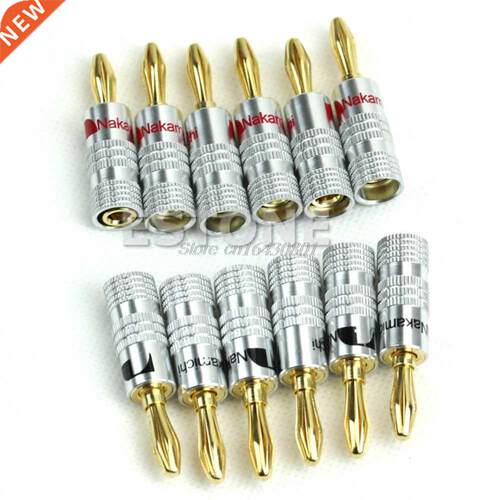 New 12x Golden Nakamichi Speaker Banana Plug Connector Adapt