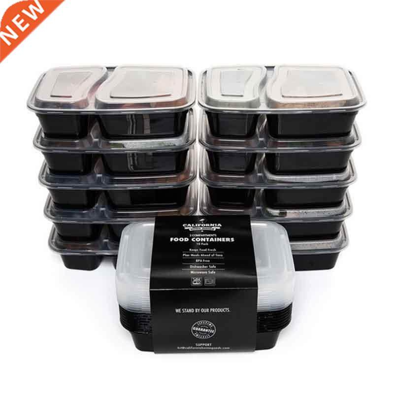 10 Pcs Plastic Reusable Bento Box Meal Storage Food Prep Lun