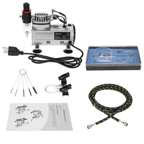 KKmoon Professional Airbrush Kit With Air Compressor Dual-Ac