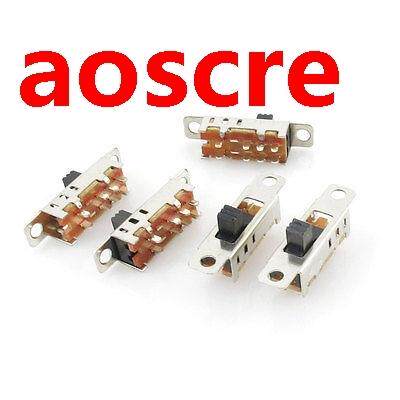 100 Pcs x 6mm High Knob 8 Pin 3 Position 2P3T DP3T Panel Sli