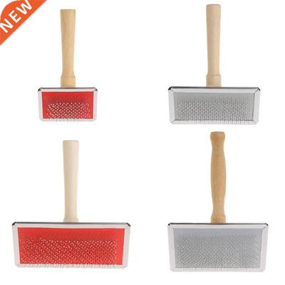 Pet Grooming Comb Shedding Hair Remove Brush Wood Handle Sli