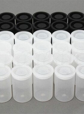 10pcs Plastic Empty Black/White Bottle 35mm Film Cans Canis