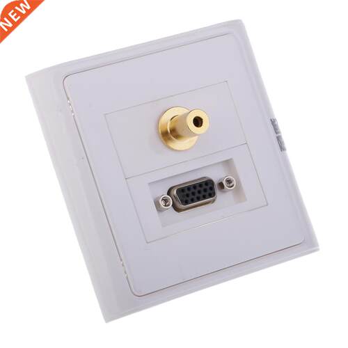 VGA Stereo Audio Wall Plate (Gold Plated, 3.5mm)