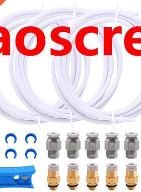 Tube PTFE White Tube with PC4-M6 Fittings, PC4-M10 Fitting C