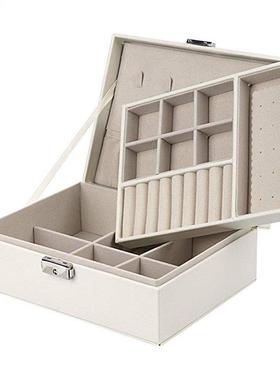 Exquisite Jewelry Box Women Leather Packaging Necklace Rings