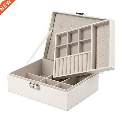 Exquisite Jewelry Box Women Leather Packaging Necklace Rings