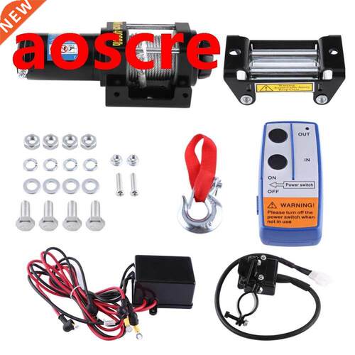 4000lb Electric Winch DC12V Steel Cable 1.2Kw 1.6HP Winch Q