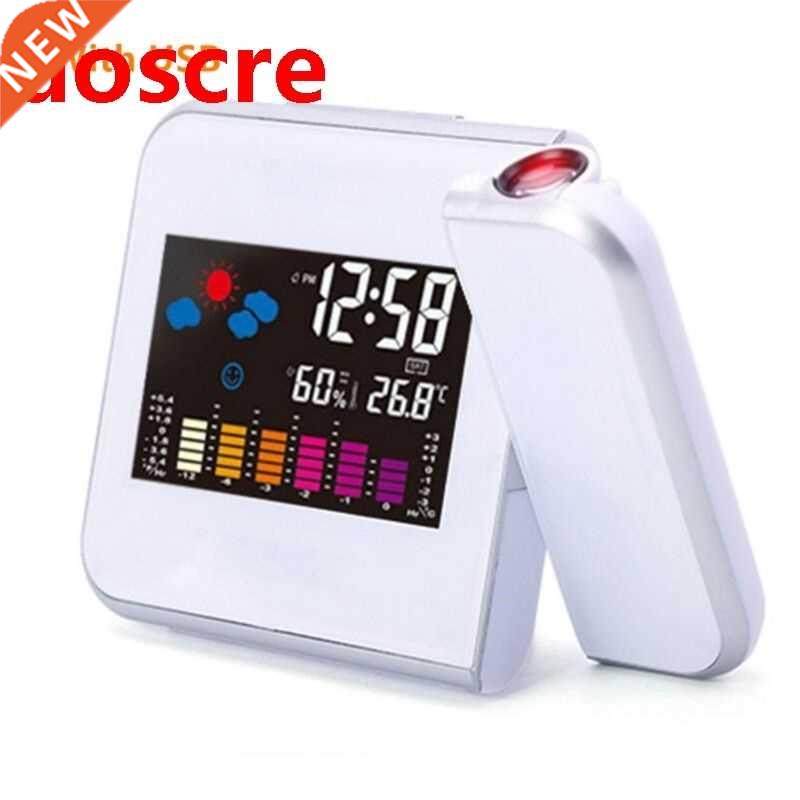 Projection Digital Weather LCD Snooze Alarm Clock Color Disp