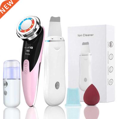 Ultrasonic Skin Scrubber Kit Vibration Face Spatula Blackhea