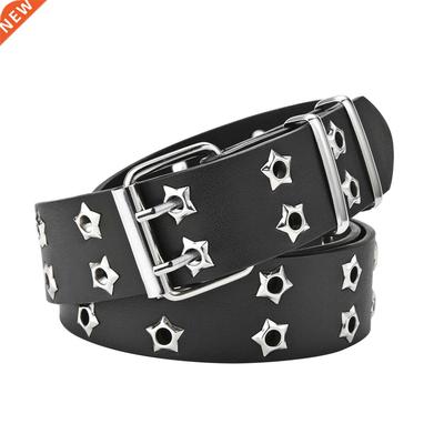 NEW Star Eye Rivet Belt Goth Style Double Pin Buckle Man/wo