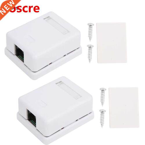 2Pcs Cat6 RJ45 8P8C Surface Mount Box Single Port Desktop In