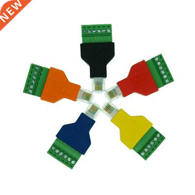 5pcs/lot Mixed Color RJ12 6P6C to secrw terminal block conne