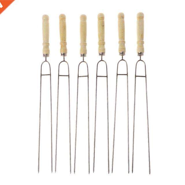 6Pcs/Set Stainless Steel eat Grill Fork Outdoor Cooking Bar