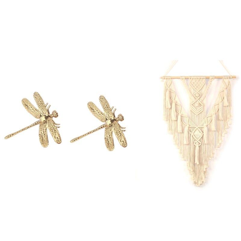 2 Pcs Dragonfly Brass Furniture Handles Elegant Door Knobs a