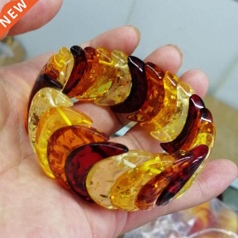 Natural Aber Colorful Bracelet Woen en Colored Honey Wax