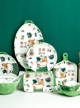 Dinner Plate Sets Japanese Tableware Bowl Dish Hand Painted