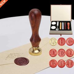 26 Letter Pattern Retro Sealing Wax Set  Paper Envelope D