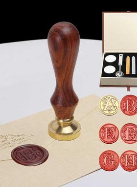 26 Letter Pattern Retro Sealing Wax Set  Paper Envelope D
