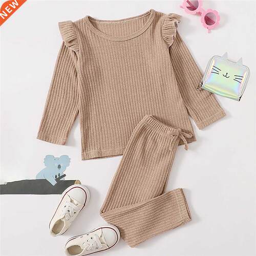 Autumn Winter Kids Girls Casual Long Sleeve Clothes Set Soli