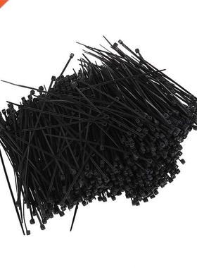 1000 Pcs Black nylon Cable Zip Tie Fasten Wrap 95mm x 2mm
