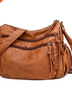 Vintage Women Shoulder Bag Pu Leather Crossbody Bag Soft Wom