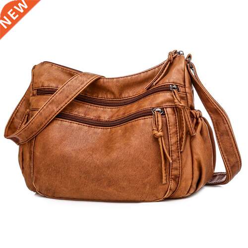 Vintage Women Shoulder Bag Pu Leather Crossbody Bag Soft Wom