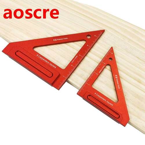 Carpenters Aluminum Alloy Square Ruler 45 and 90 Degrees Tri