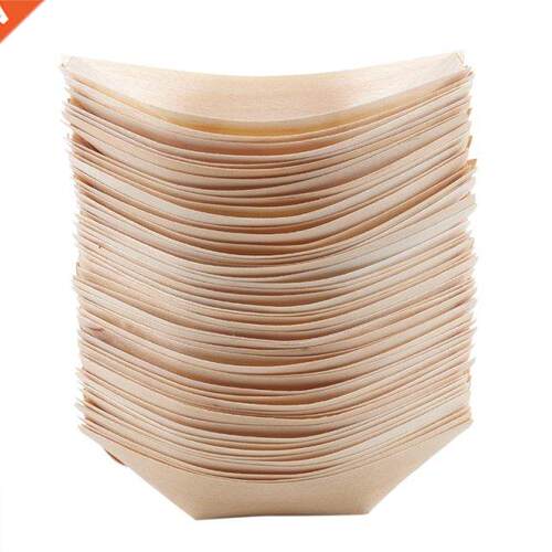 50x finger food - bowls, bot biodegrdble wood 11 cm x 6