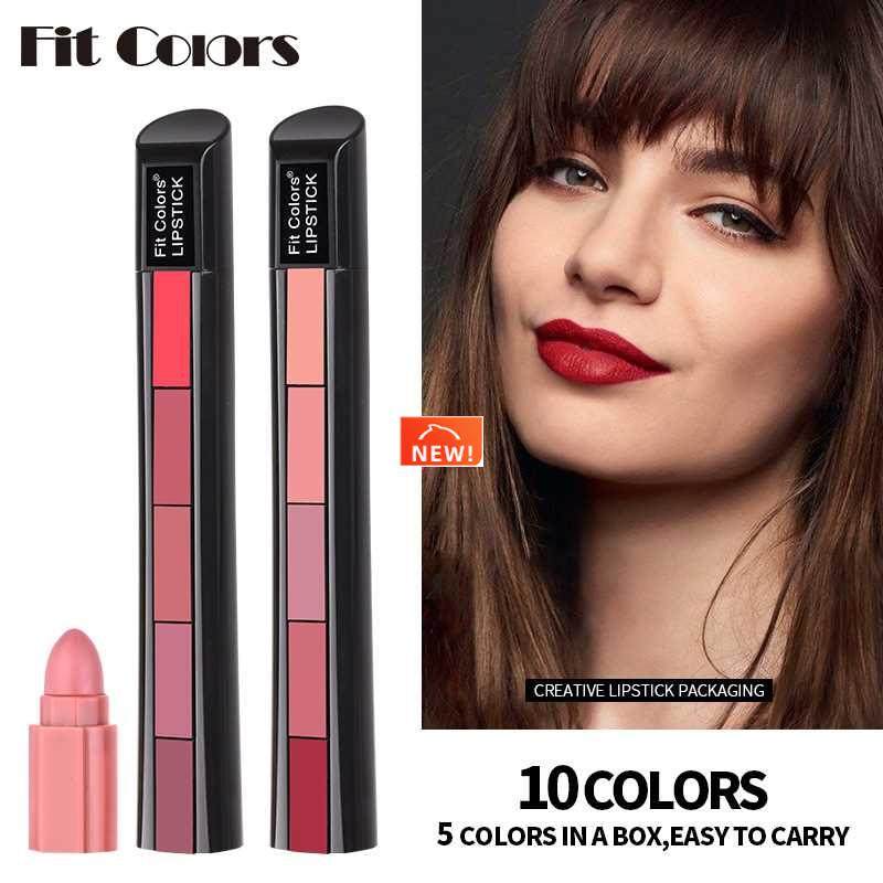 5-color matte lipstick combination non-stick cup lip gloss