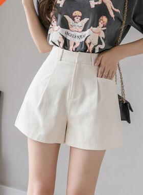 Overalls Women's Shorts High Waist Korean Cotton Wide Le