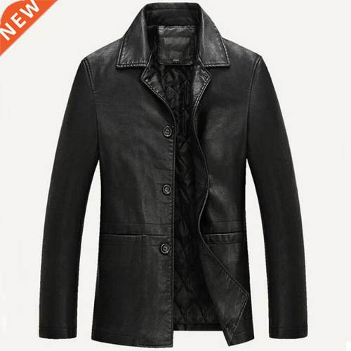 Leather Jacket Men Soft PU Leather Jacket Male Business Casu