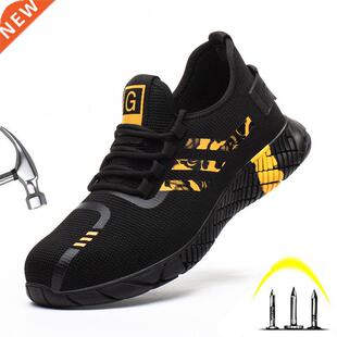 Men Work Safety Shoes Anti-puncture Working Sneakers Male In