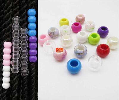 50pcs Resin Hair Beads 5mm Big Hole Dreadlock Beads For Jumb