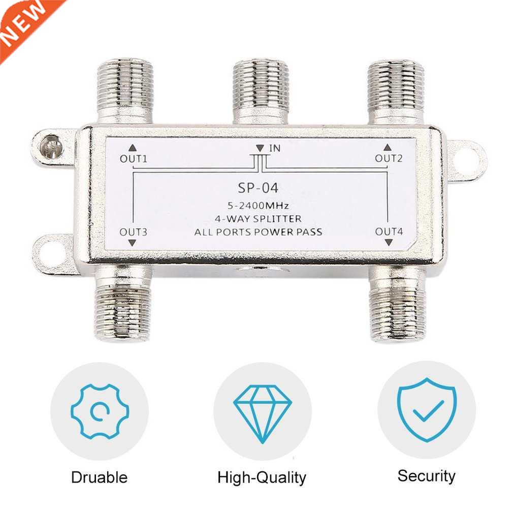 4 Way 4 Channel Satellite/Antenna/Cable TV Splitter Distribu