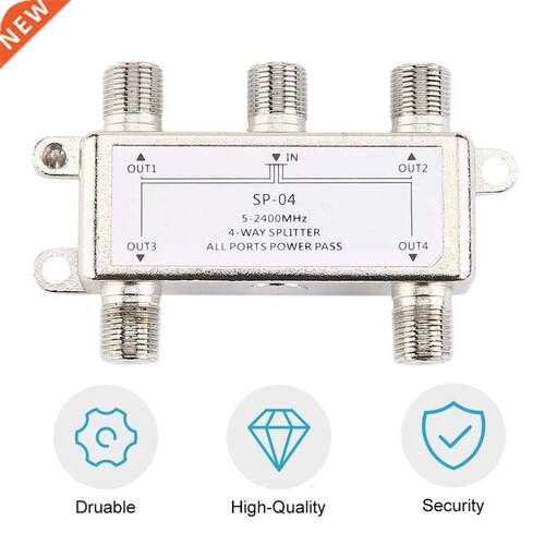 4 Way 4 Channel Satellite/Antenna/Cable TV Splitter Distribu