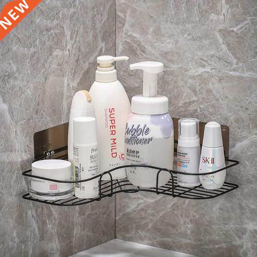 Stainless Steel Golden Bathroom Shelf Punch-Free Wall Hangin