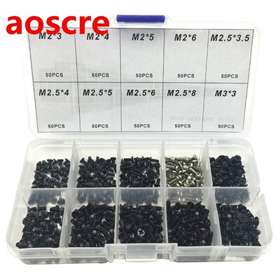 500Pcs M2 M2.5 M3 KM Screw Flat Head Phillips Screws Laptop