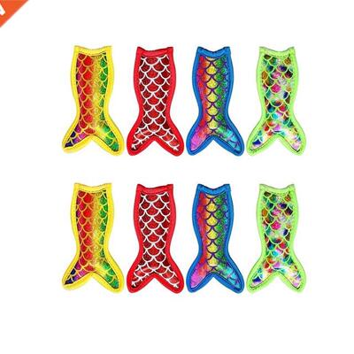 8Pcs Ice Sleeves, Freezer Popsicle Sleeves, Mermaid Ice Slee