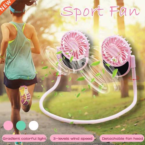 Neck Band Fan Mini Portable Neckband Fan Detachable Head Nec