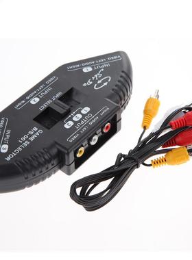 RCA AV Switch Box 3-Way Audio Video AV RCA Black Switch Sele