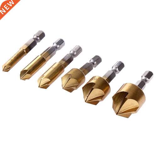 6pcs Metric Countersink Drill Bit 90 Degree Single Flute Edg