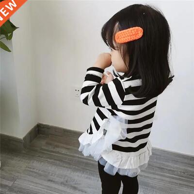 Girls Spring Cotton Striped baby long sleeve T-shirts childr
