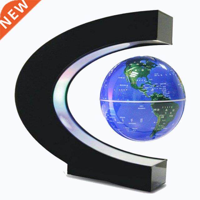 Magnetic Levitation Floating Globe C-Shape Colorful LED Worl