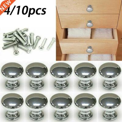4/10 X Furniture Handles For Cabinets Silver Aluminum Alloy