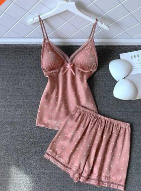 V-Ne Sveless Nightwear Womens Strap Top&Shorts Pajamas